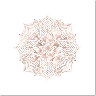 Pretty Rosegold Mandala Posters and Art